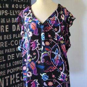 Philosophy Floral Flutter Sleeve Blouse